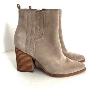 Marc Fisher MLOshay Suede‎ Leather Booties Tan Western Cowgirl Boots Women’s 9.5